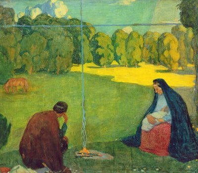 Descanso durante el viaje, c.1905 de Kristjan Raud
